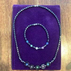 Hematite necklace and bracelet set